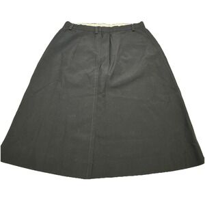 Vintage US Military Womens Belted Skirt Black Wool Blend Class 1 16R